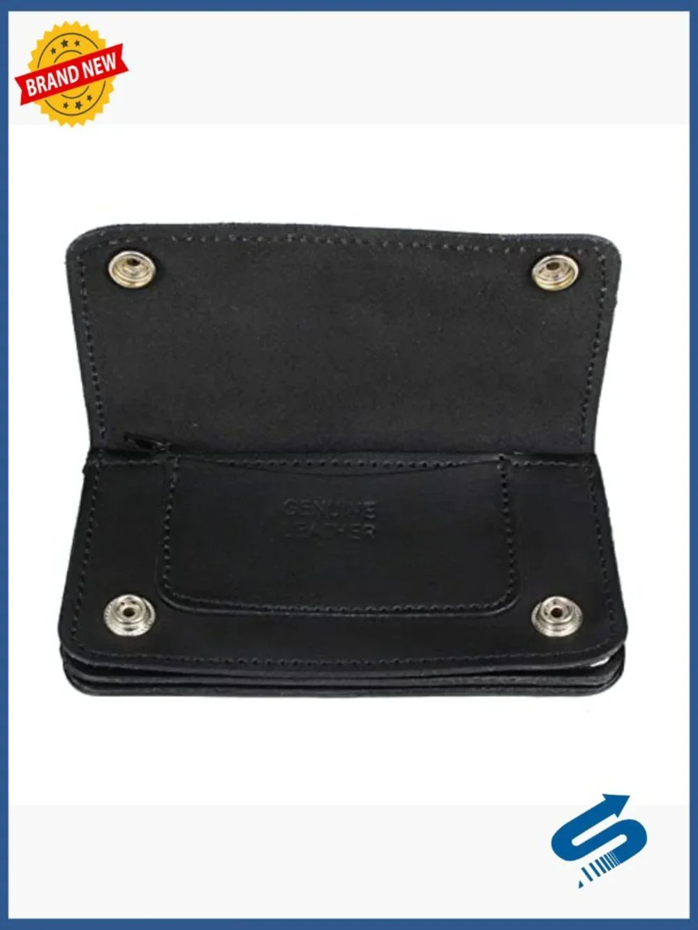 Bi-Fold Anti-Theft Leather Wallet with Removable Chain 14